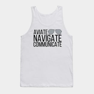 Aviate Navigate Communicate with Aviators Tank Top